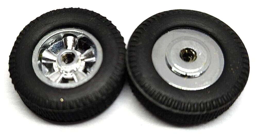 Wheels, Strombecker vintage wheels #8336 & #8452 Diamond tires. 1" dia. X 5/16" wide.