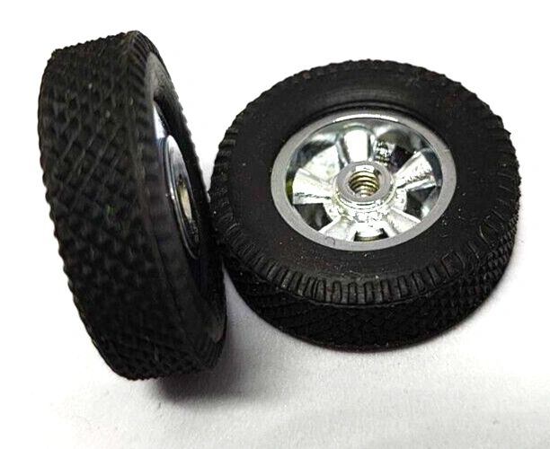 Wheels, Strombecker vintage wheels #8336 & #8452 Diamond tires. 1" dia. X 5/16" wide.