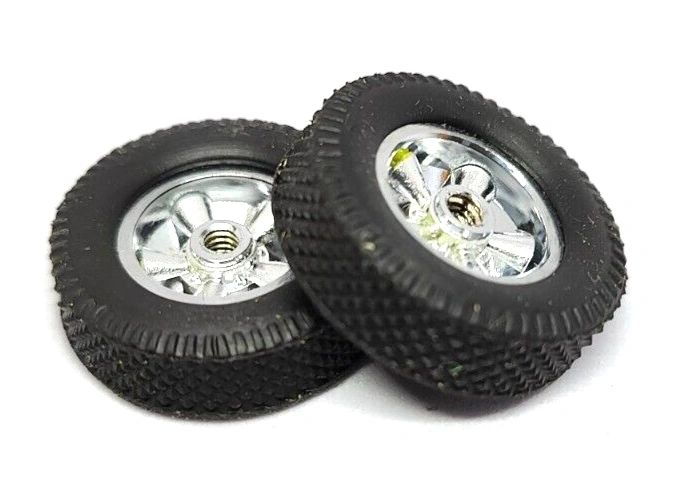 Wheels, Strombecker vintage wheels #8336 & #8452 Diamond tires. 1" dia. X 5/16" wide.