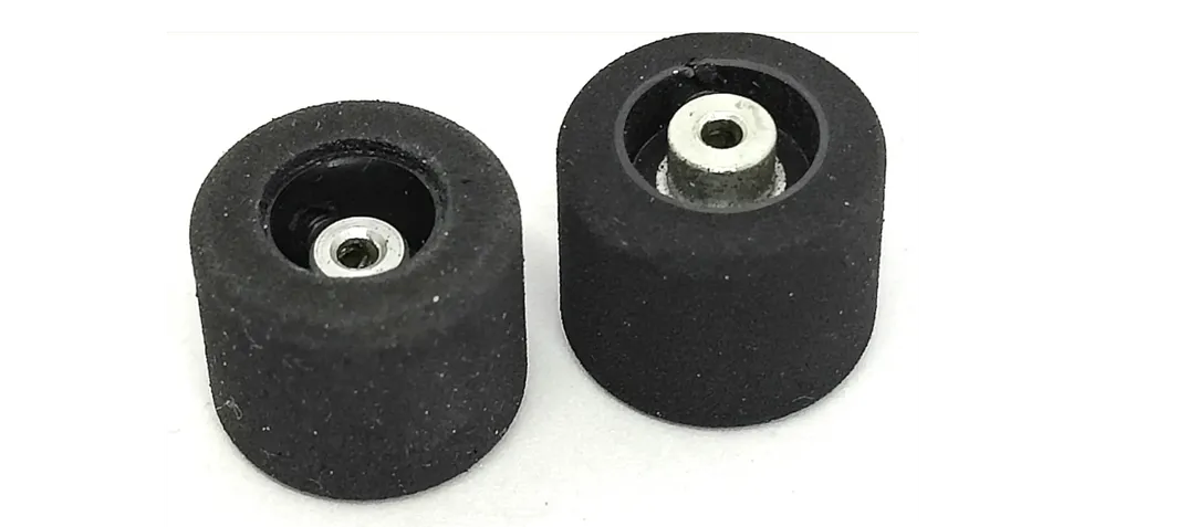 Rear wheels for JK Anglewinder cars 0.720"D 0.400"H 0.600"W 3/32"A Recessed L-Natural Rubber