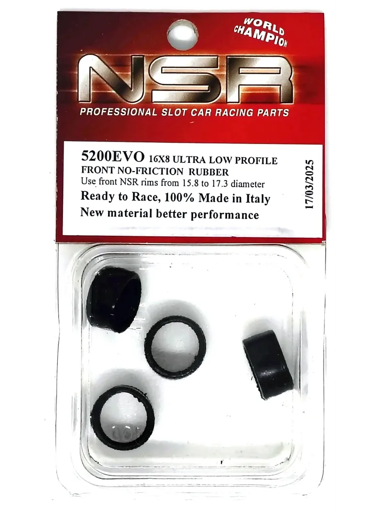 NSR Zero Grip 16 x 8 Tires for 16 / 16.5 / or 17mm Rims - 4 tires / package