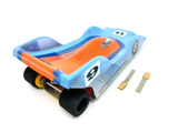 JK Direct Drive 1/32 slot car - UPGRADED Peugeot in Gulf colors.