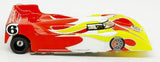 JK Direct Drive 1/32 slot car - Mazda Dyson yellow, white, red