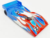 JK Cheetah Anglewinder steel 1/32 Slot Car - Mazda Dyson R/W/B