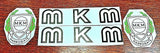 MKM water decal set. On clear paper. Authentic design.