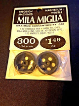 Mila Miglia Precision Magnesium Wheels #300 Five hole 1/8" 5-40 threaded 1pr.