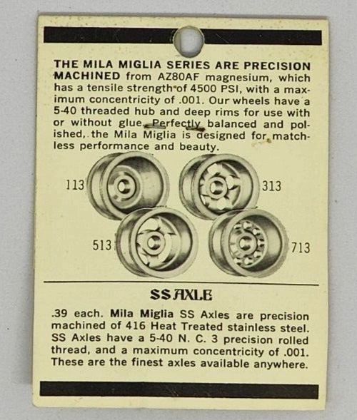 Mila Miglia Precision Magnesium Wheels #300-2 Five hole 1/8" 5-40 threaded 2 pr.