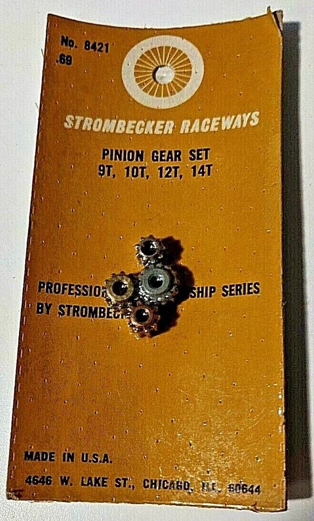 Gears, Strombecker Pinion Gear set 9/10/12/14 tooth for 3/32" 0.0925" shaft. 48 Pitch.