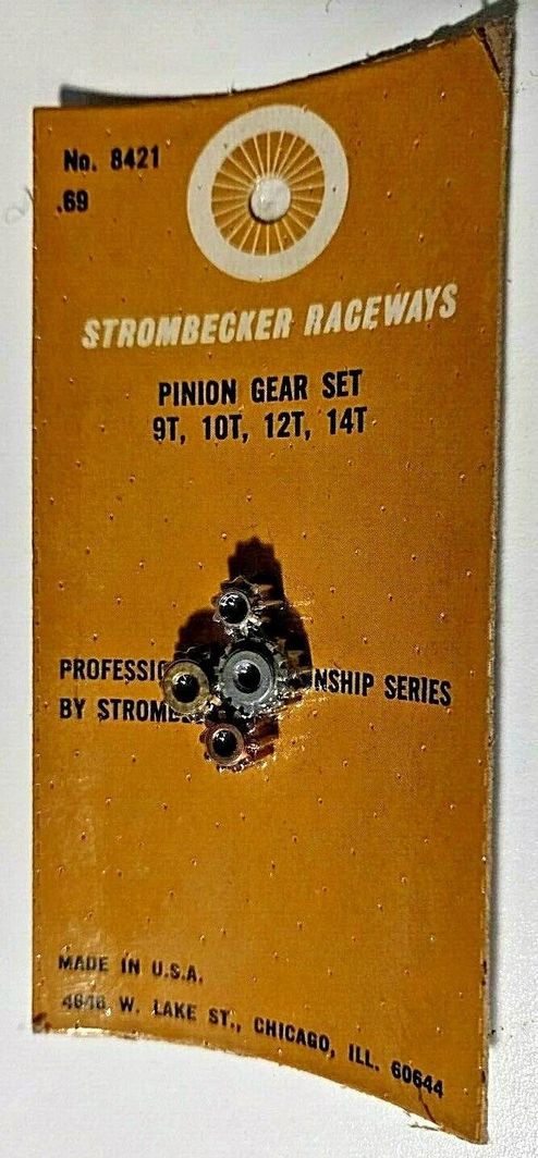 Gears, Strombecker Pinion Gear set 9/10/12/14 tooth for 3/32" 0.0925" shaft. 48 Pitch.