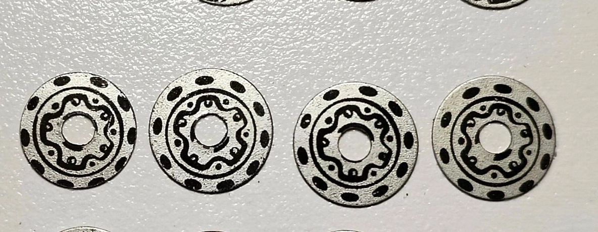 Wheel inserts, Vintage Porsche aluminum .0475"OD .125"ID Set of four.