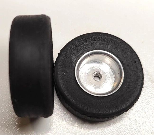 Wheels, with Strombecker Cheater Slicks 1"& 1/8" X 7/16" thread axle.