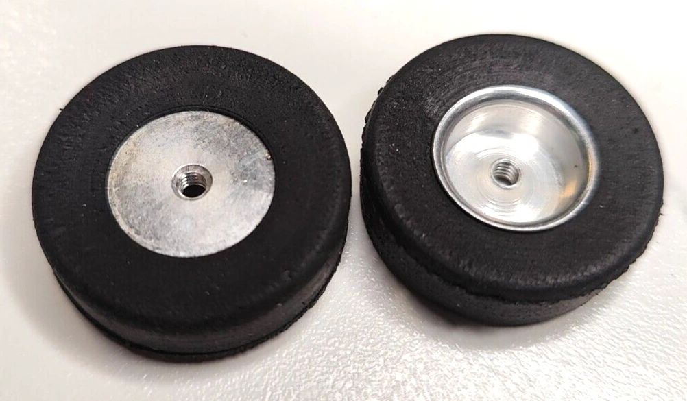 Wheels, with Strombecker Cheater Slicks 1"& 1/8" X 7/16" thread axle.