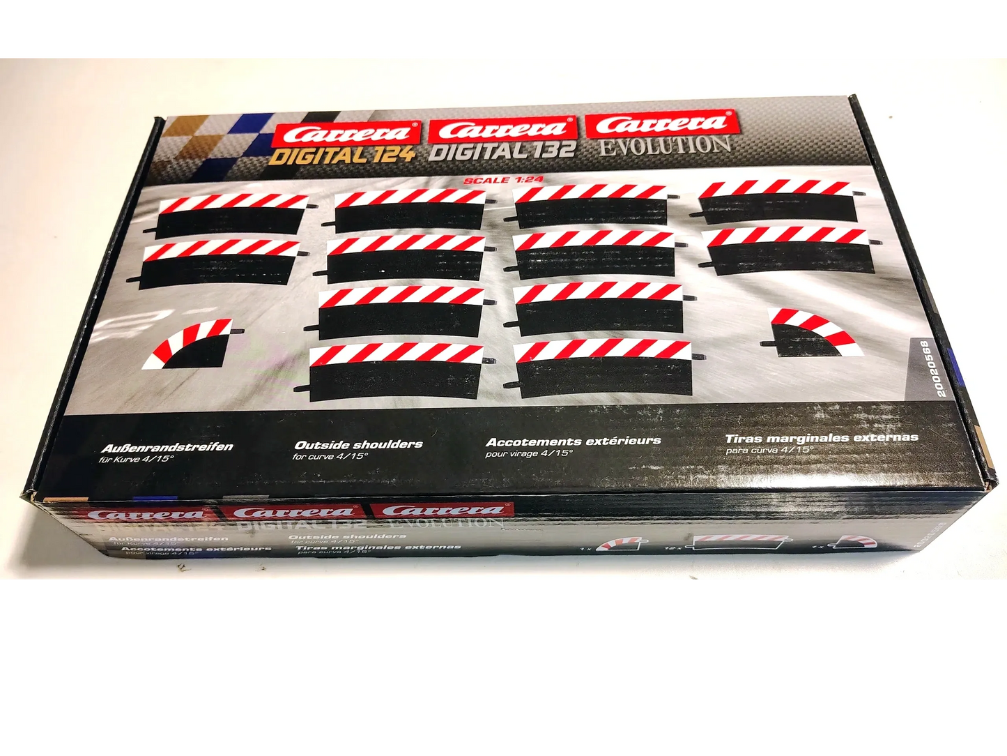 Carrera 20568 - Outside Shoulder for 4/15 curve track. EIGHT Pieces only.