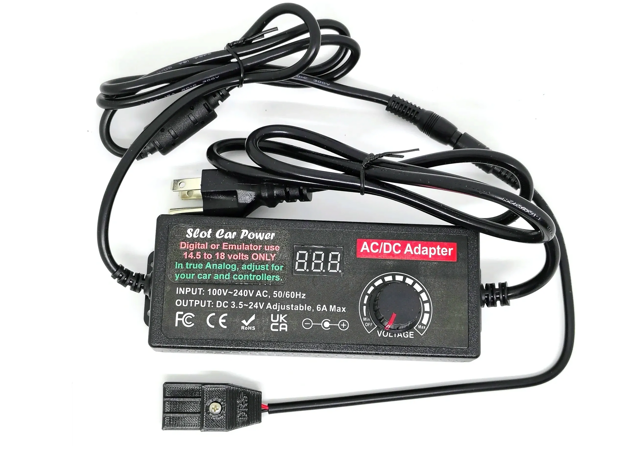 6 Ampere variable slot car power supply with Carrea digital plug