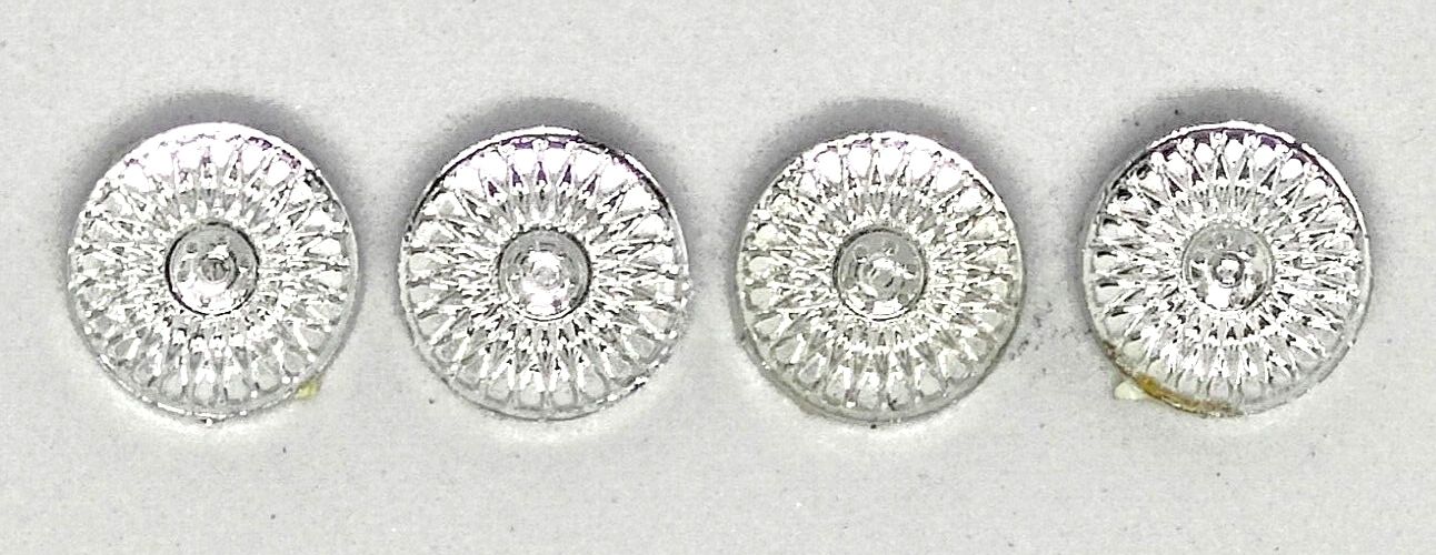 Wheel inserts 1/32 chrome .4" diameter. Set of four.