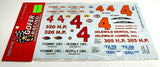 Decals, 1/24 scale #4 Rex White 59/60 Chevrolet