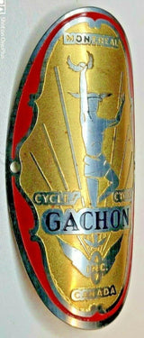 Gachon Montreal Canada vintage nameplate / headbadge. 77 mm high RARE