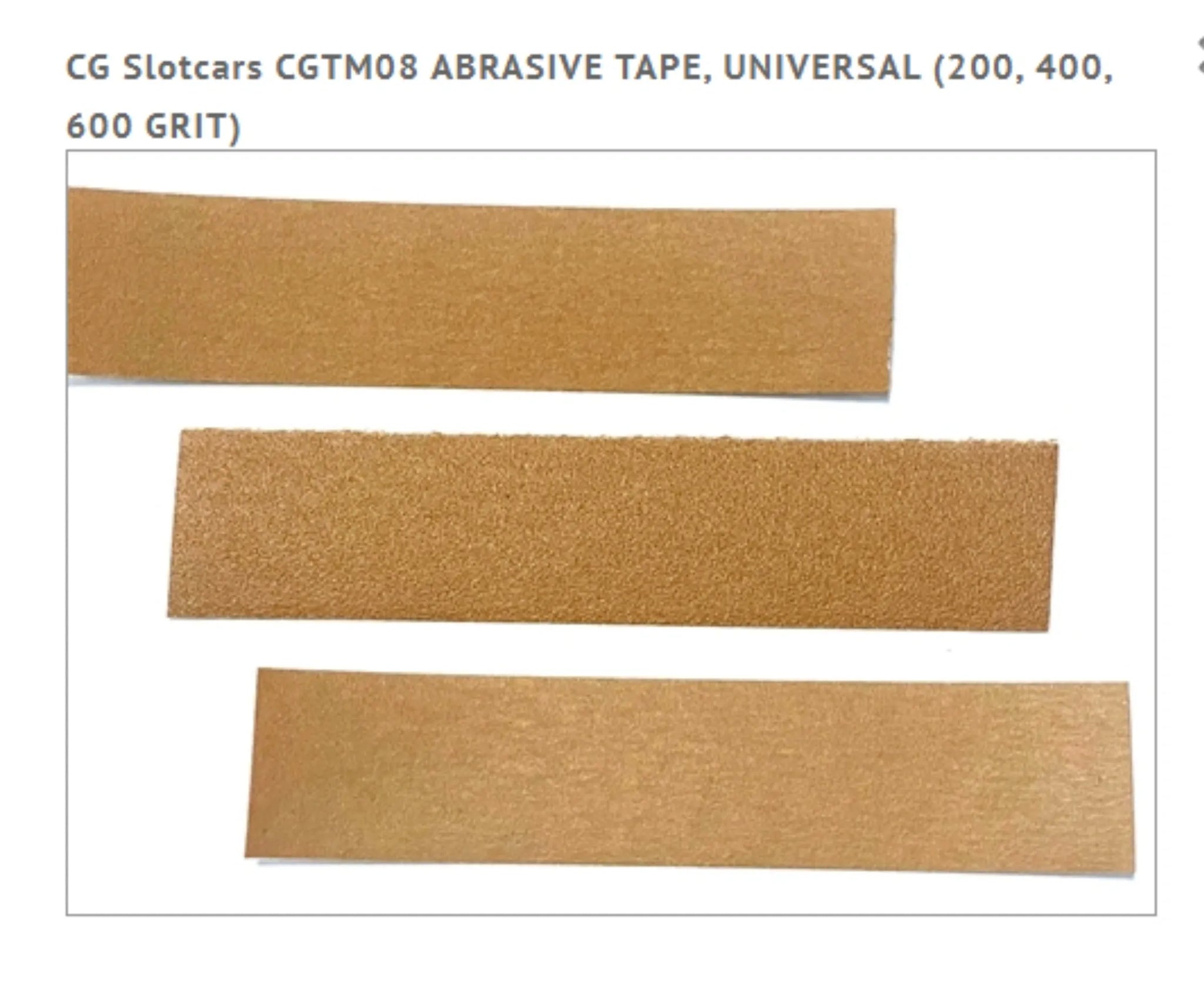 CG Slotcars CGTM08 Abrasive Tape,