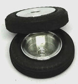 Wheels, vintage. 21mm dia. x 5.75mm wide. 13/16" X 3/16" 5-40 threaded axle.