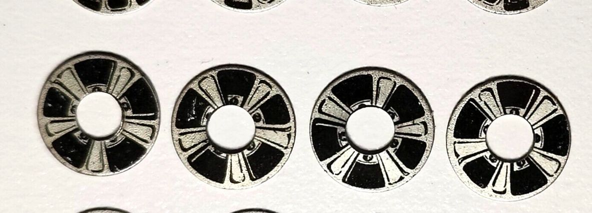 Wheel inserts, Vintage 5 Spoke aluminum .0475"OD .175"ID Set of four.