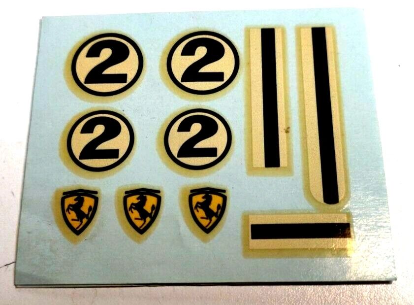 Decals, Strombecker vintage sheet for 1/32 scale Ferrari