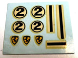 Decals, Strombecker vintage sheet for 1/32 scale Ferrari