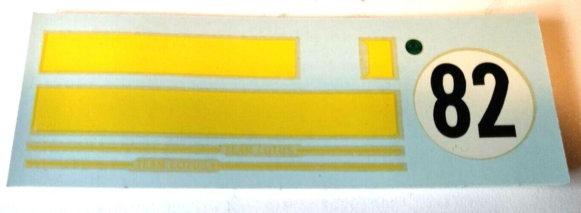 Strombecker vintage decal sheet for 1/24 Indianapolis Lotus #82