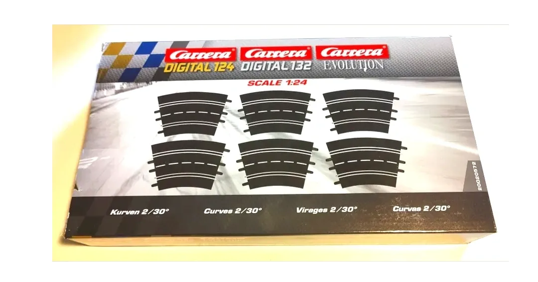 Carrera 20572 Curve 2/30°, New in Box FOUR Pieces - Digital & Analog 124/132