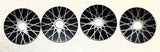 Wheel inserts, vintage VIP aluminum Spoke 1/2" OD .1/8"ID Set of four.